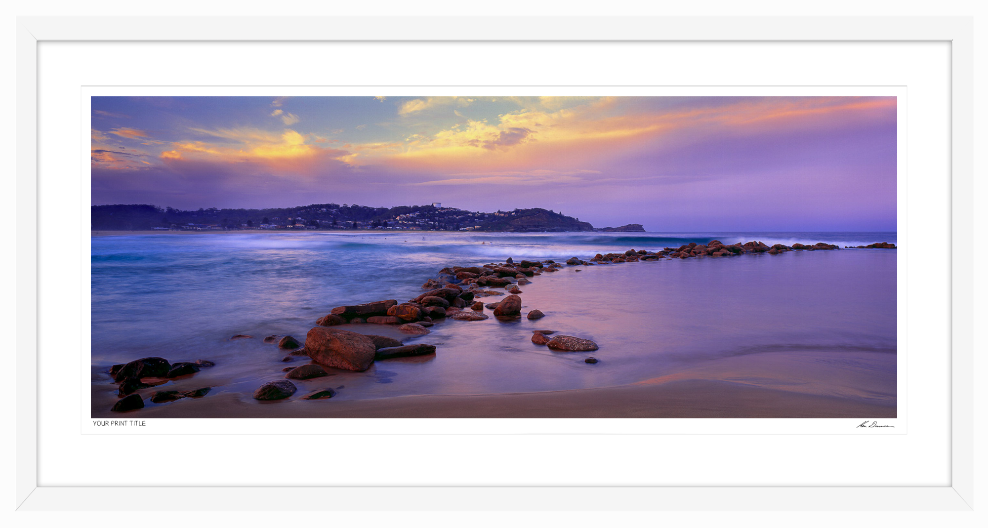 24inch Limited Edition Avoca Twilight, Australia, Framed Dimensions 509mm (h) x 860mm (w). Registration number 307/2000